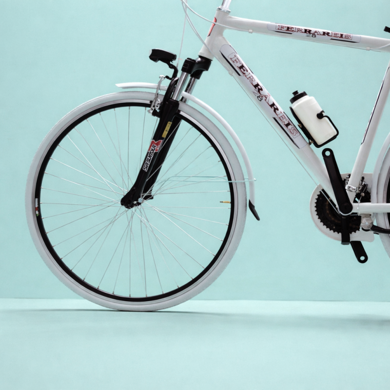 Bici trekking city bike 28 uomo alluminio bianco shimano personalizzabile