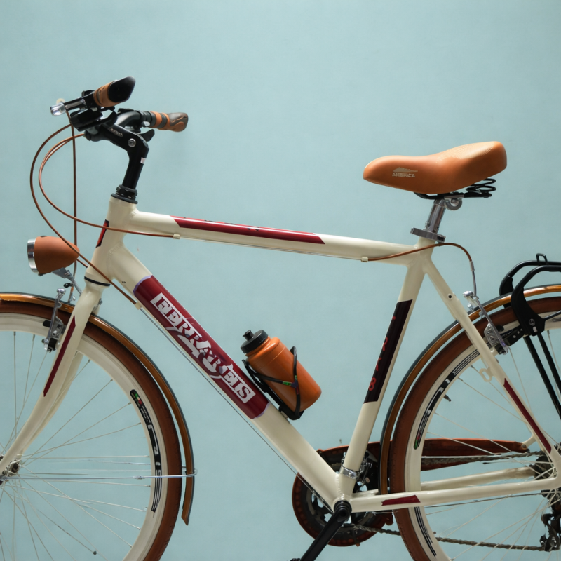 Bici trekking city bike 28 uomo panna shimano in alluminio
