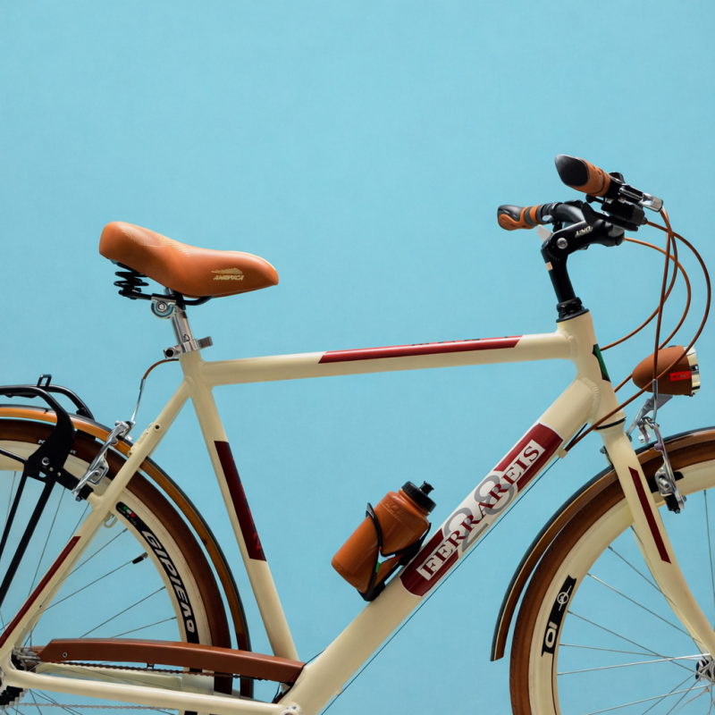 Bici trekking city bike 28 uomo panna shimano in alluminio