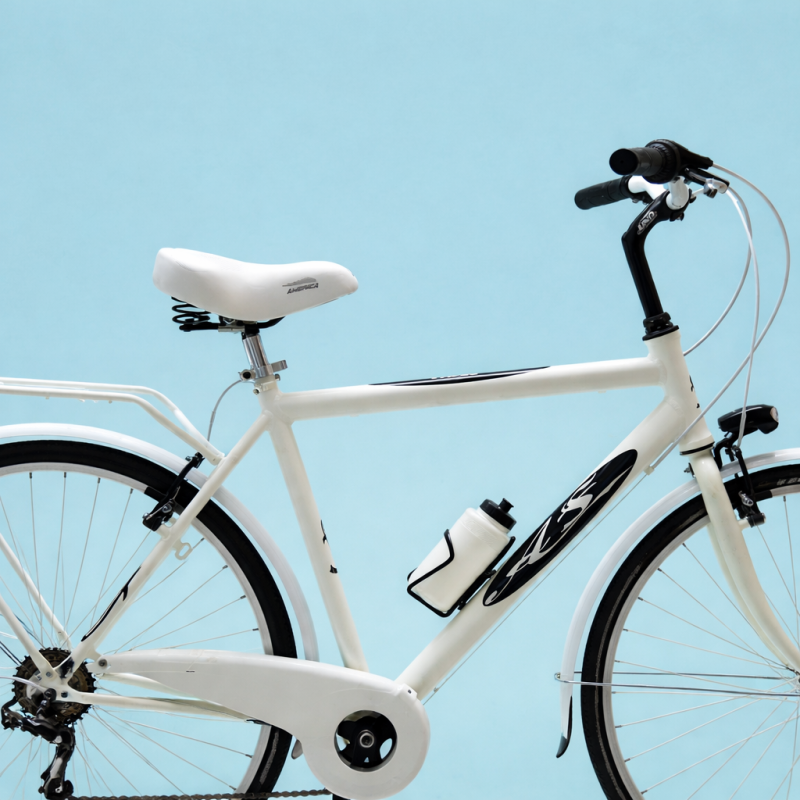Bici trekking city bike 28 uomo alluminio shimano bianco personalizzabile