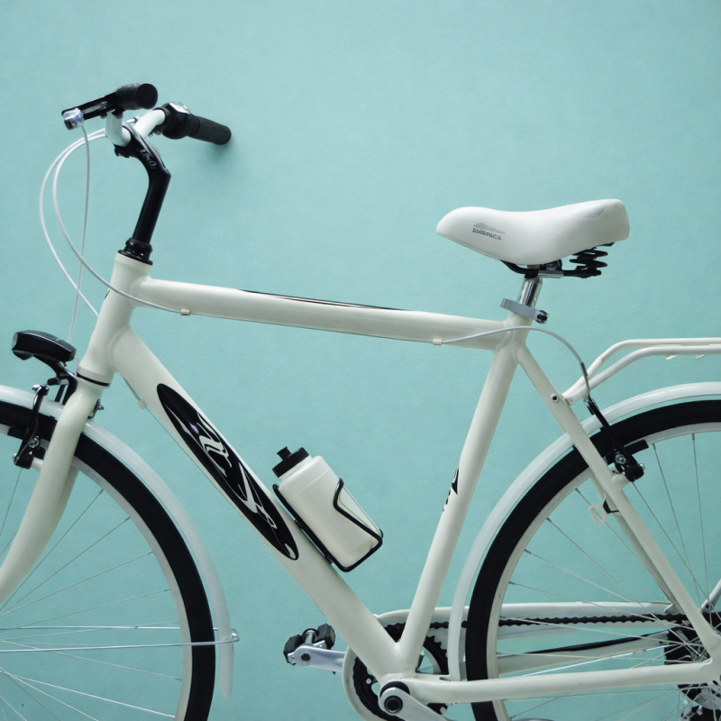 Bici trekking city bike 28 uomo alluminio shimano bianco personalizzabile