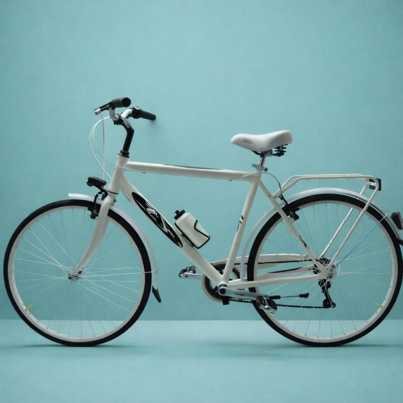 Bici trekking city bike 28 uomo alluminio shimano bianco personalizzabile