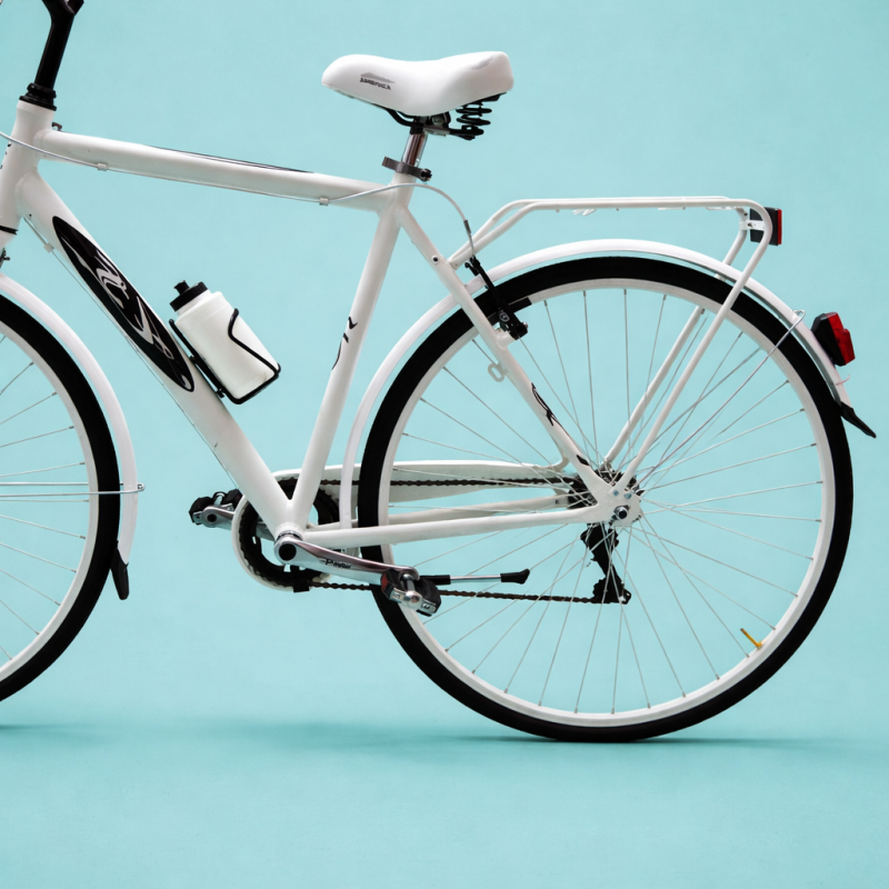 Bici trekking city bike 28 uomo alluminio shimano bianco personalizzabile