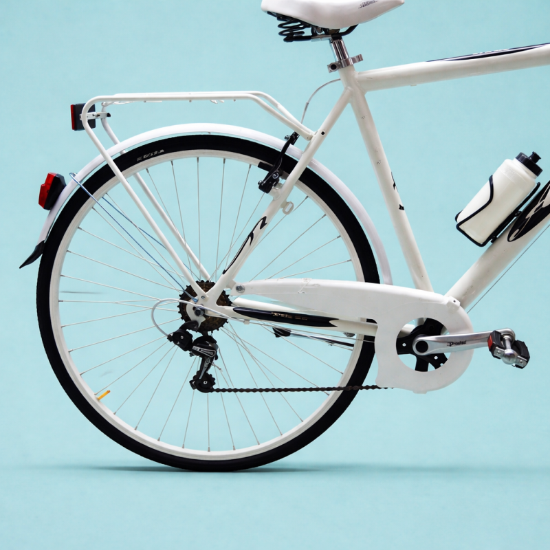 Bici trekking city bike 28 uomo alluminio shimano bianco personalizzabile