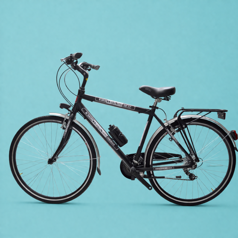 Bici trekking city bike shimano alluminio 28 nero uomo personalizzabile