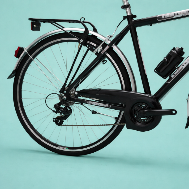 Bici trekking city bike shimano alluminio 28 nero uomo personalizzabile