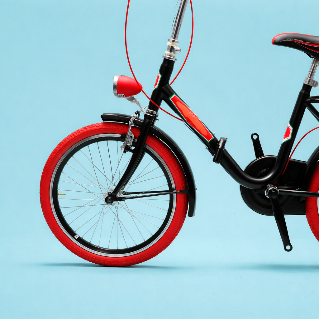 Bici Pieghevole 20" Nero e Rosso — Shimano Nexus, Sportiva e Personalizzabile
