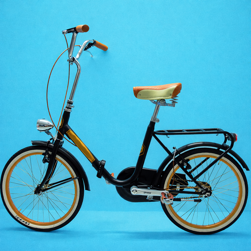 Bici Pieghevole 20" Nero e Marrone — Shimano Nexus, Personalizzabile