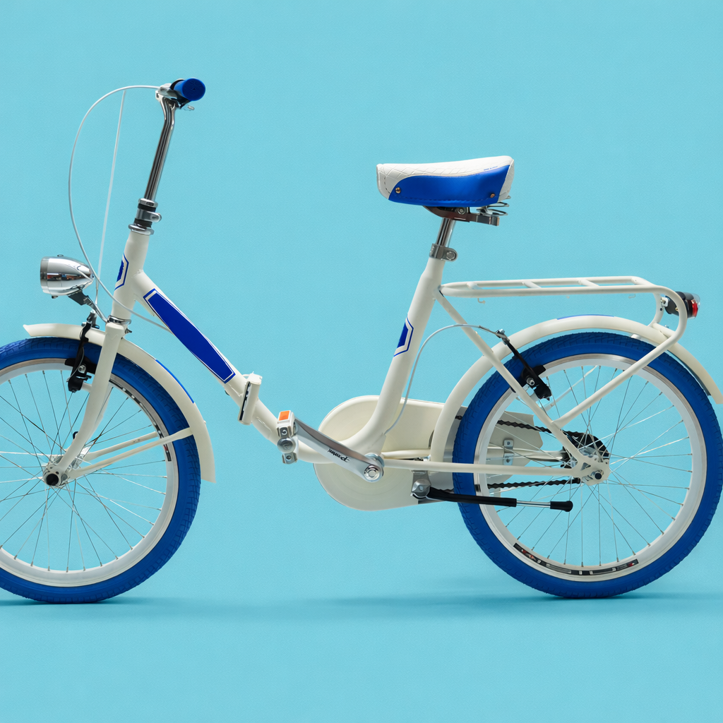 Bici Pieghevole 20" Bianco e Blu — Shimano Nexus, Personalizzabile