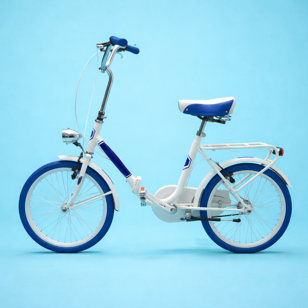 Bici Pieghevole 20" Bianco e Blu — Shimano Nexus, Personalizzabile