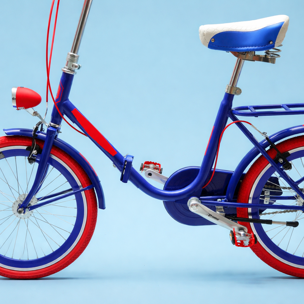 Bici Pieghevole 20" Blu Rosso Bianco — Shimano Nexus, Personalizzabile