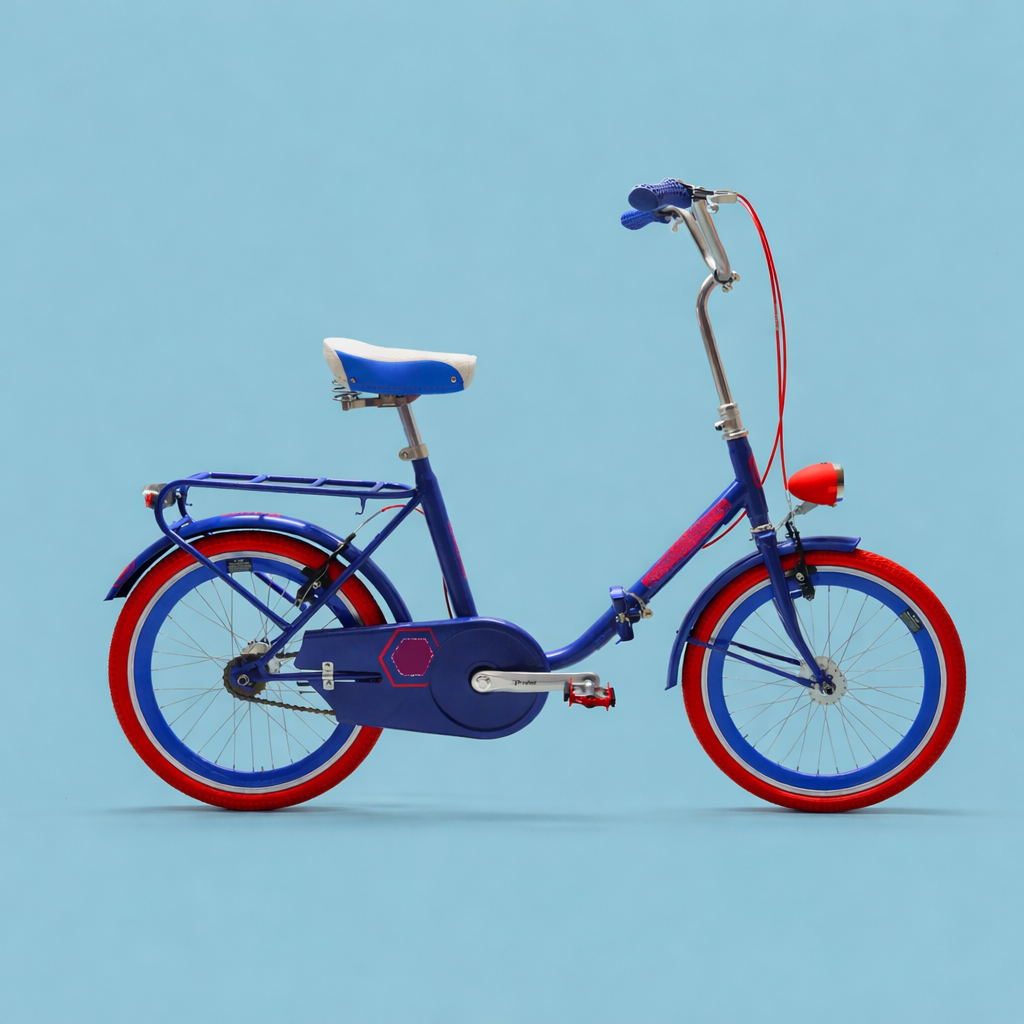 Bici Pieghevole 20" Blu Rosso Bianco — Shimano Nexus, Personalizzabile
