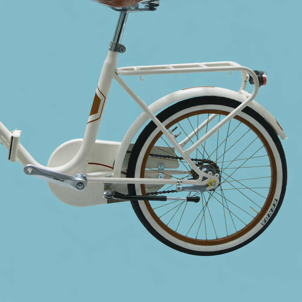 Bici Pieghevole 20" Panna e Marrone — Vintage Style, Shimano Nexus, Personalizzabile