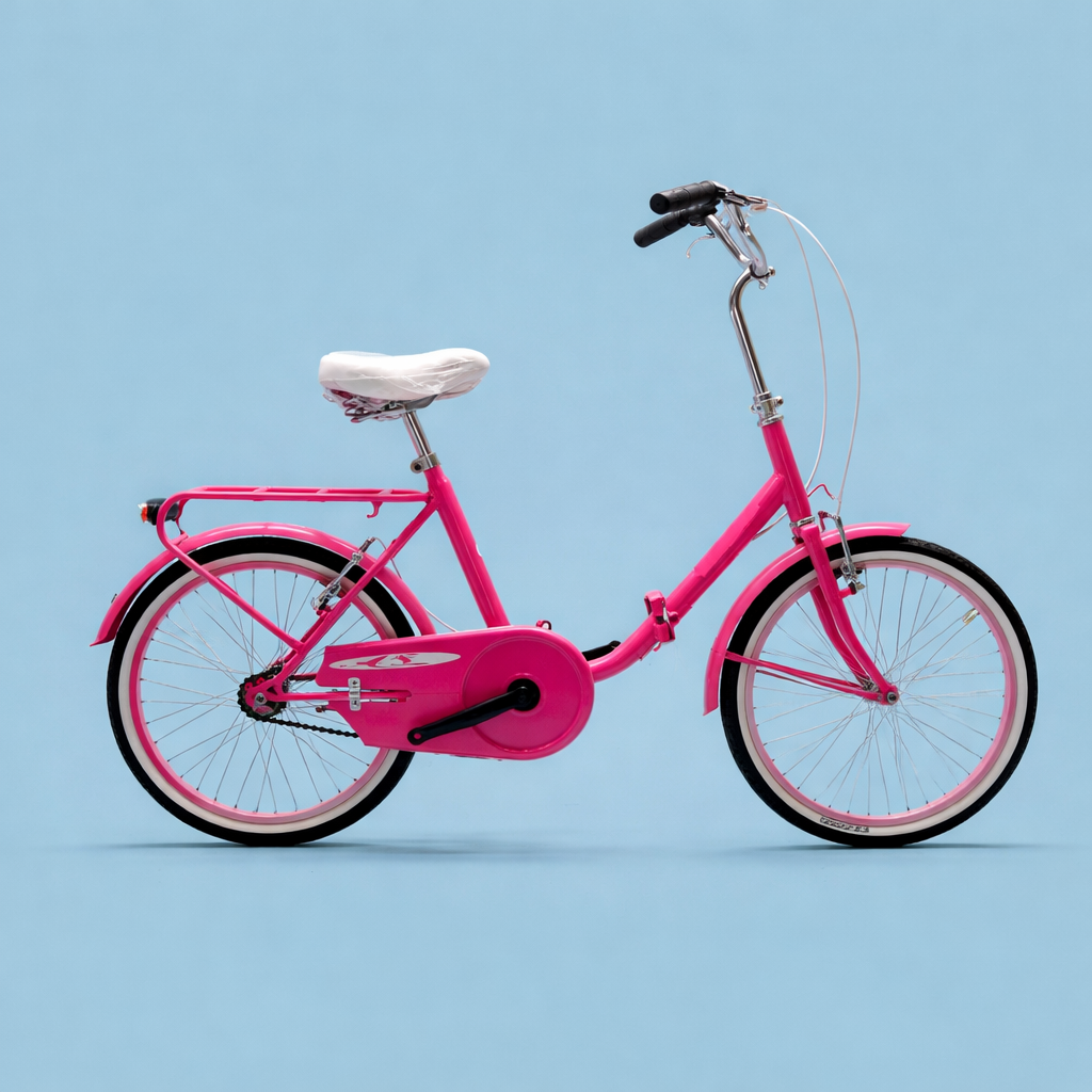 Bici Pieghevole 20" Fucsia — Ideale per Camper, Mare e Villaggi