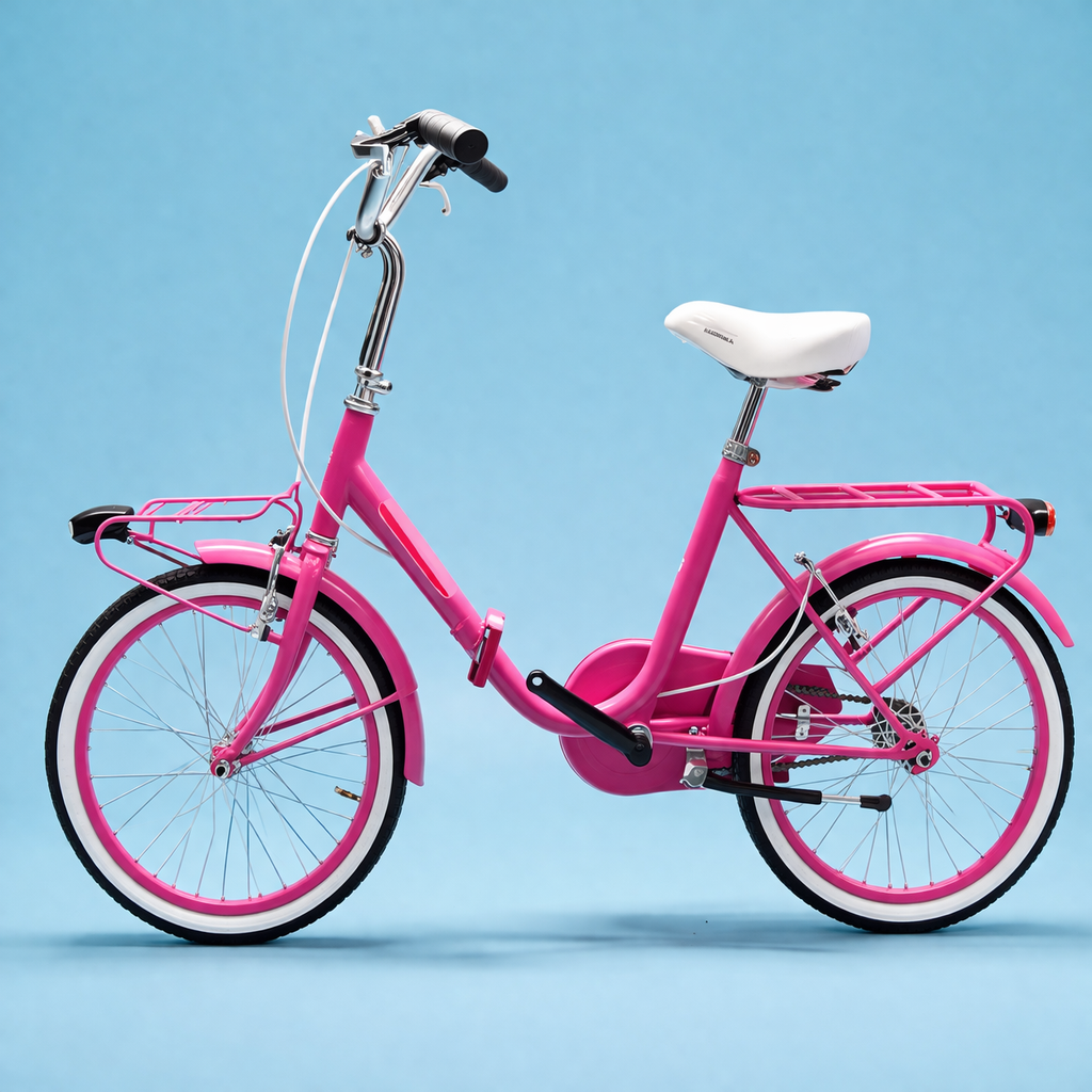 Bici Pieghevole 20" Fucsia — Ideale per Camper, Mare e Villaggi