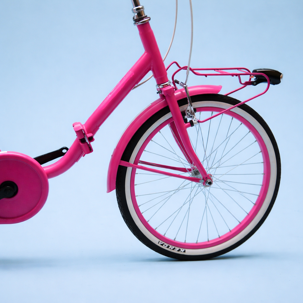 Bici Pieghevole 20" Fucsia — Ideale per Camper, Mare e Villaggi