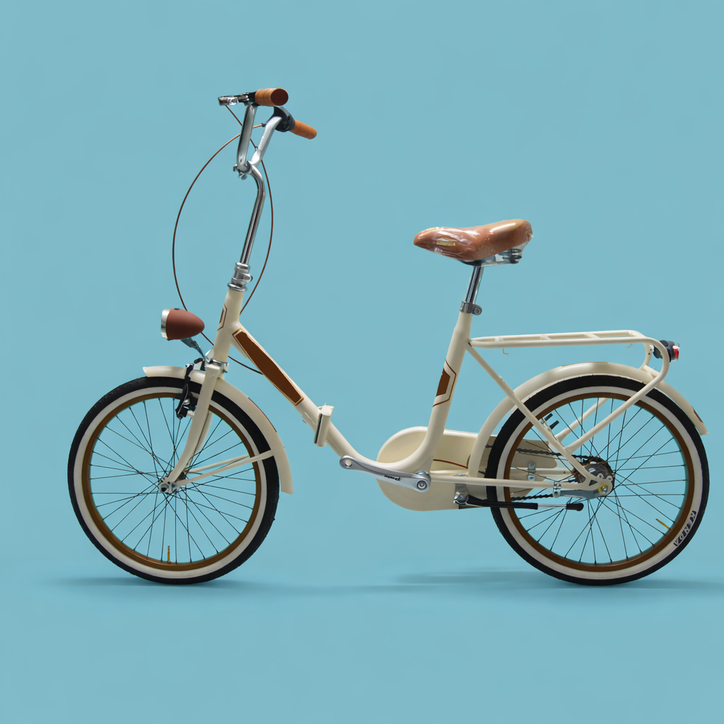 Bici Pieghevole 20" Panna e Marrone — Shimano Nexus, Personalizzabile