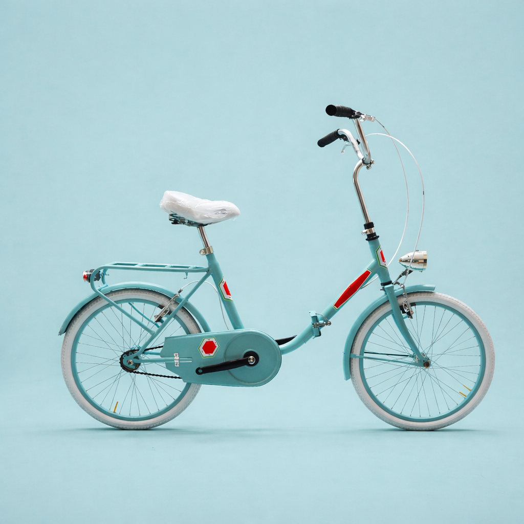 Bici Pieghevole 20" Verde e Marrone — Shimano Nexus, Personalizzabile