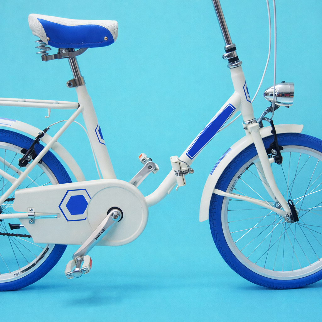 Bici Pieghevole 20" Bianco e Blu — Shimano Nexus, Personalizzabile