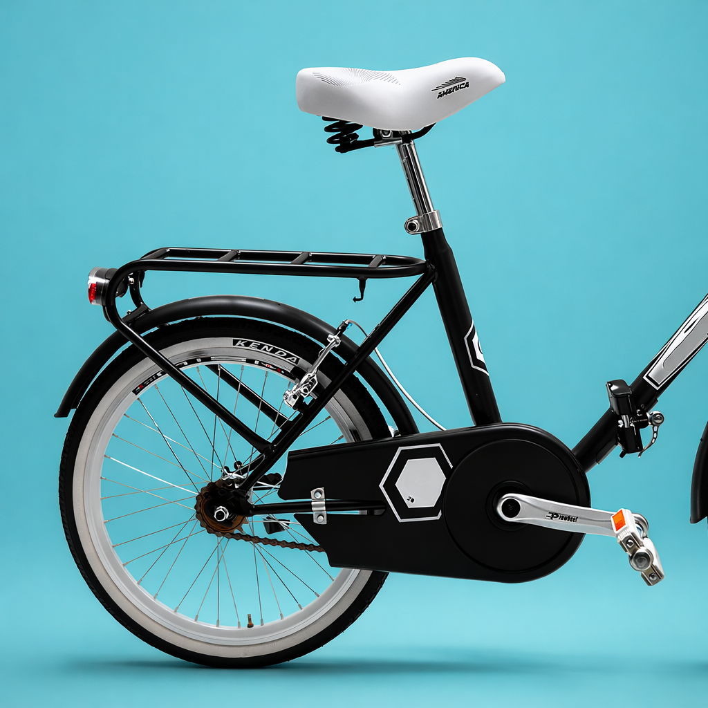 Bici Pieghevole 20" Nero, Bianco e Acciaio — Shimano Nexus, Personalizzabile