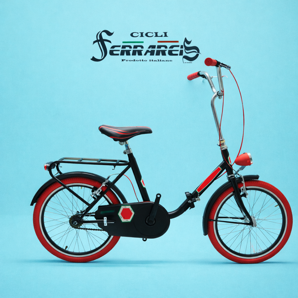 Bici Pieghevole 20" Nero e Rosso — Shimano Nexus, Sportiva e Personalizzabile