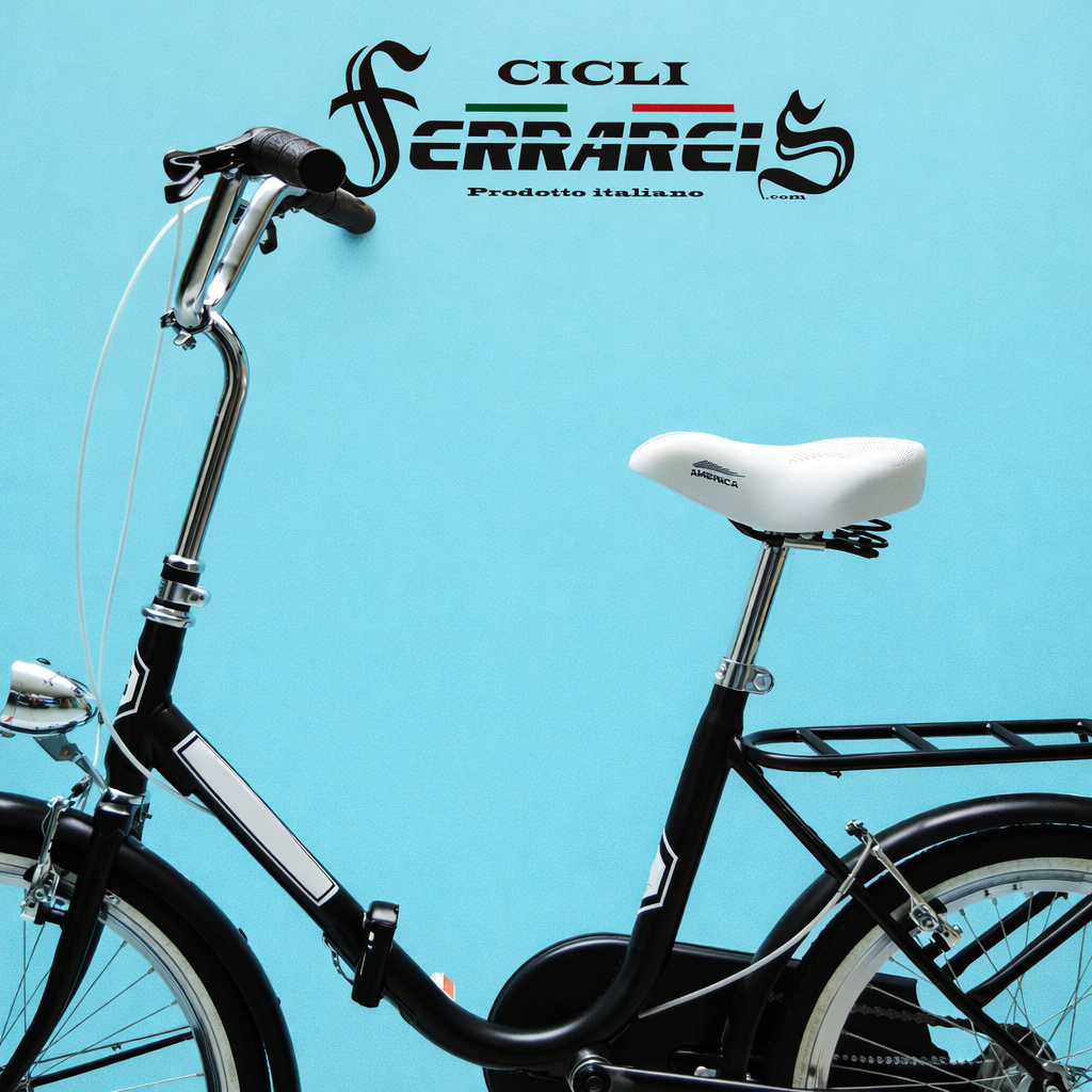 Bici Pieghevole 20" Nero, Bianco e Acciaio — Shimano Nexus, Personalizzabile