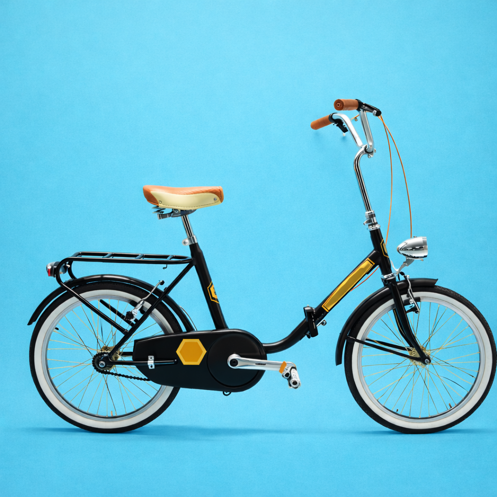 Bici Pieghevole 20" Nero e Marrone — Shimano Nexus, Personalizzabile