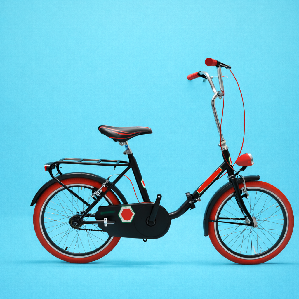 Bici Pieghevole 20" Nero e Rosso — Shimano Nexus, Sportiva e Personalizzabile