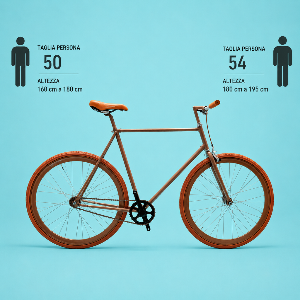 Bici fixed 28 marrone single speed personalizzabile