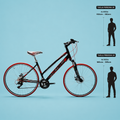 Bici Ibrida 28 Shimano donna in alluminio nero rosso personalizzabile