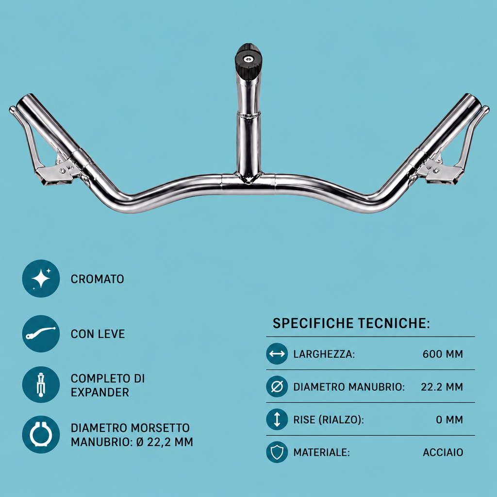 Manubrio Bici Olanda Cruiser Graziella 22,2 mm