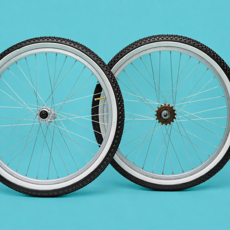 Ruote bici 24 complete nero