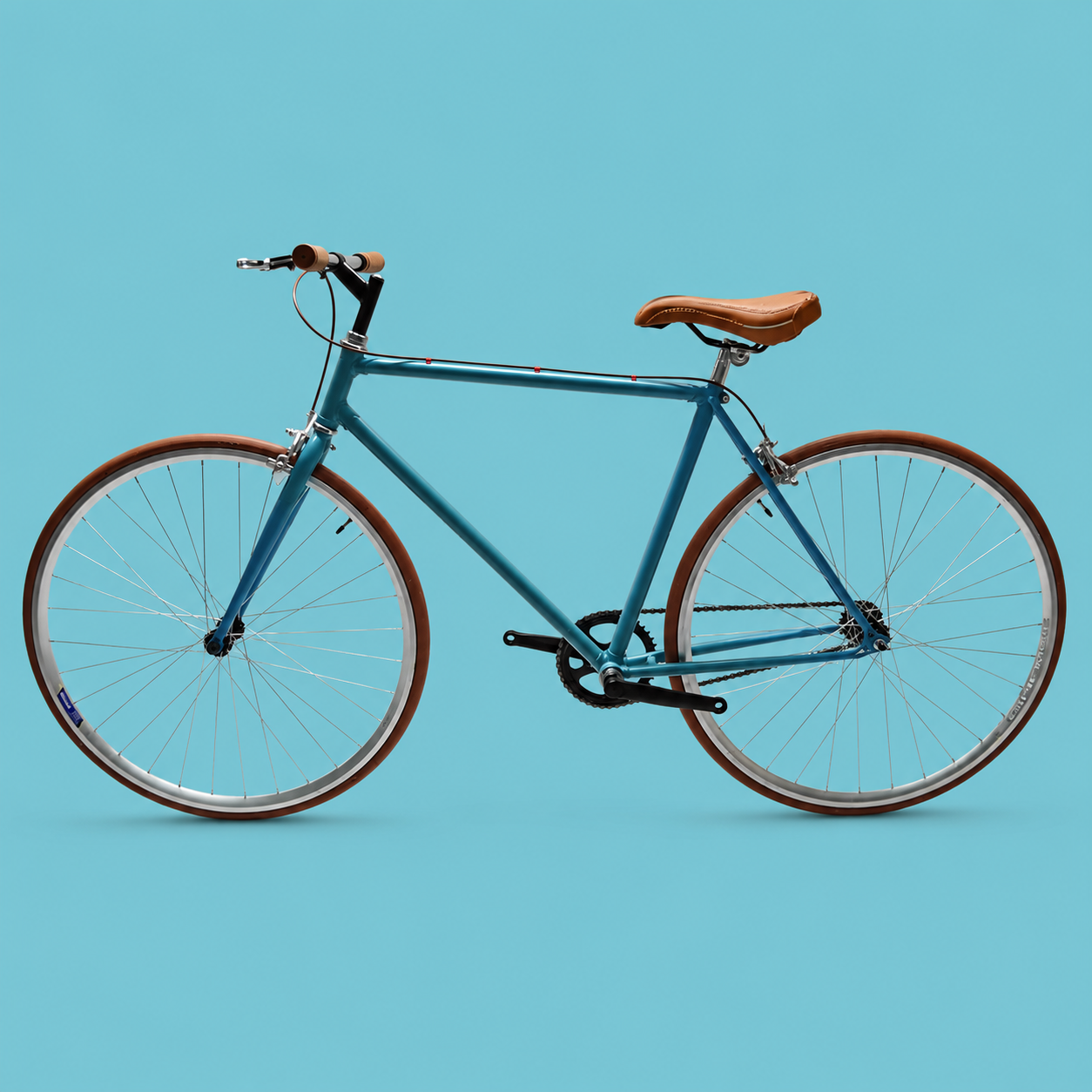 Bici fixed single speed 28 celeste acciaio personalizzabile