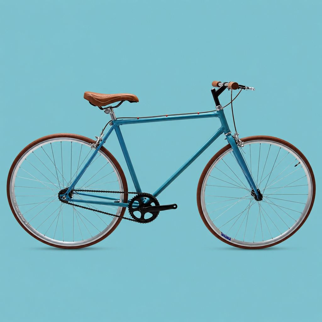 Bici fixed single speed 28 celeste acciaio personalizzabile