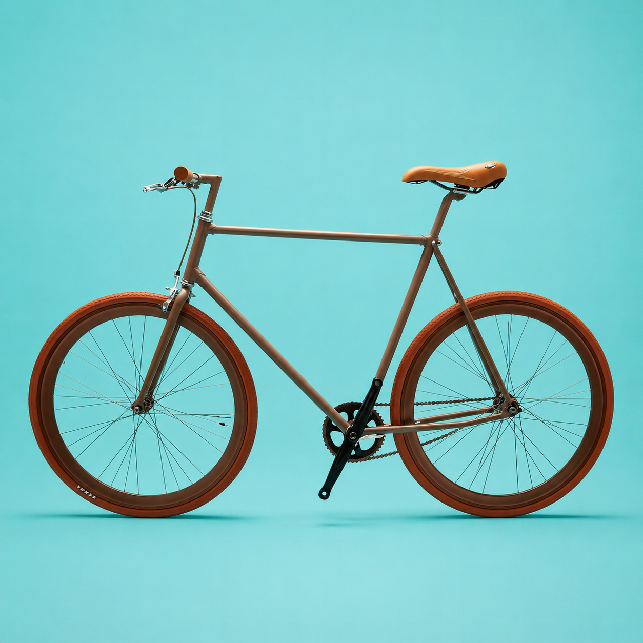 Bici fixed 28 marrone single speed personalizzabile