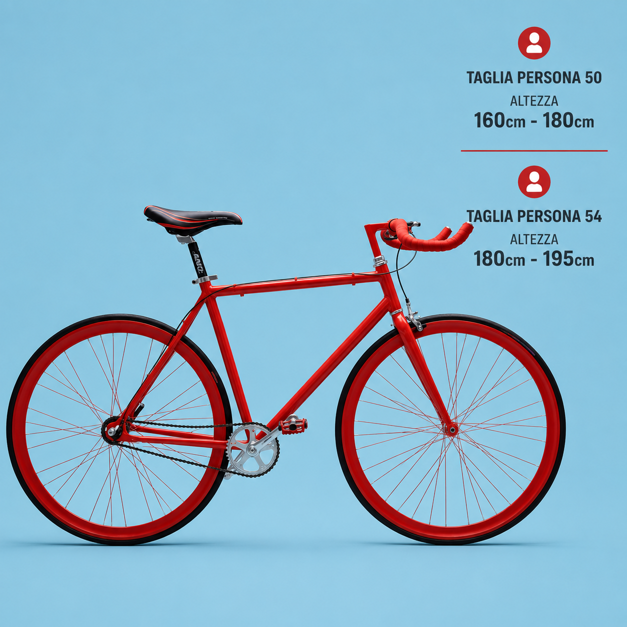 Fixed fixed gear bike bici 3v shimano nexus rossa personalizzabile