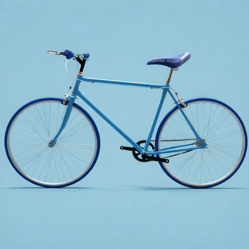 fixed 28 bici single speed celeste blu personalizzabile