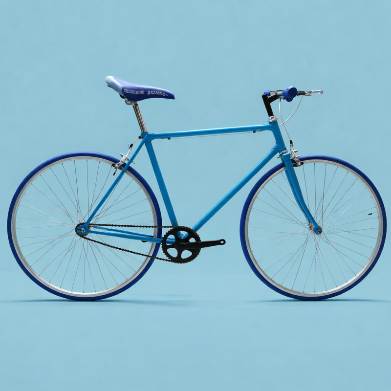 fixed 28 bici single speed celeste blu personalizzabile