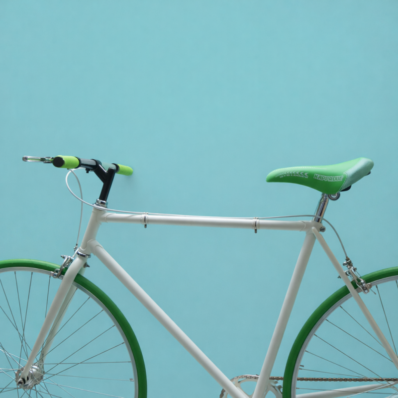 fixed bike single speed 28 bianco verde personalizzabile