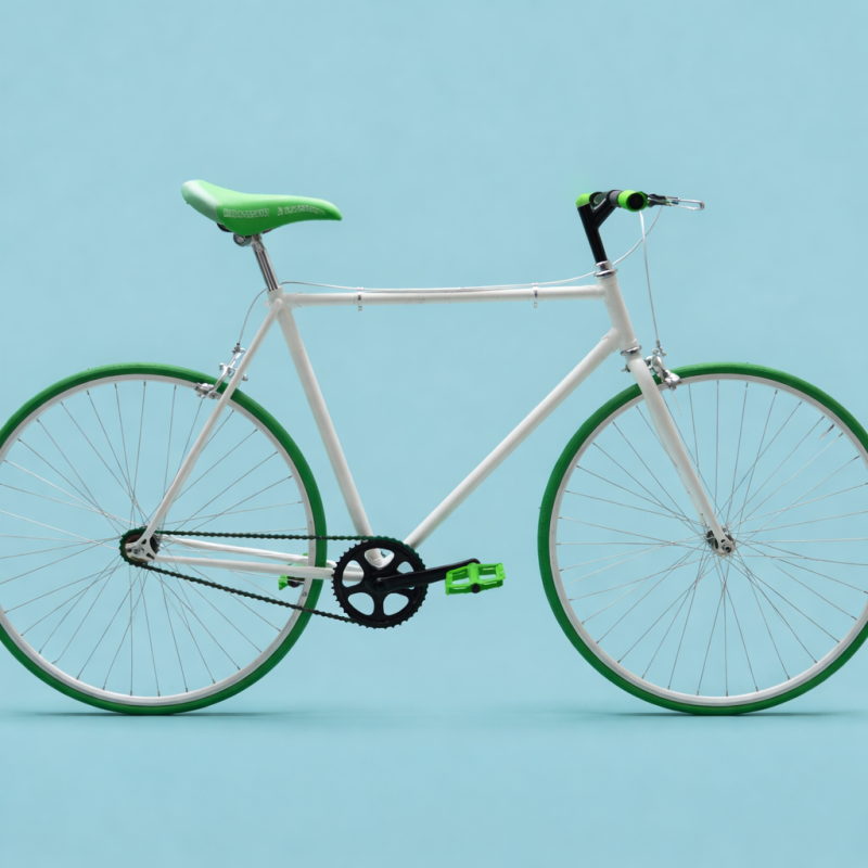 fixed bike single speed 28 bianco verde personalizzabile
