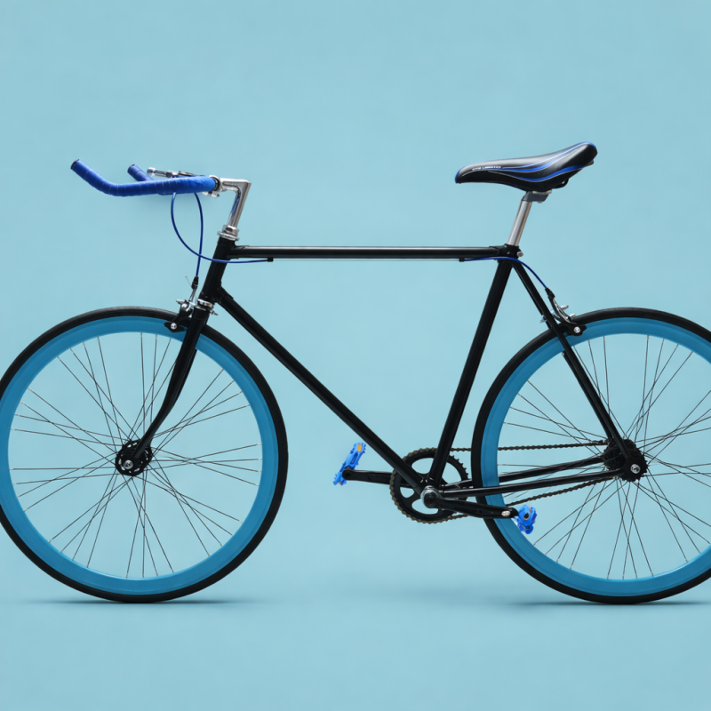 Fixed bike single speed in alluminio 28 nero blu personalizzabile