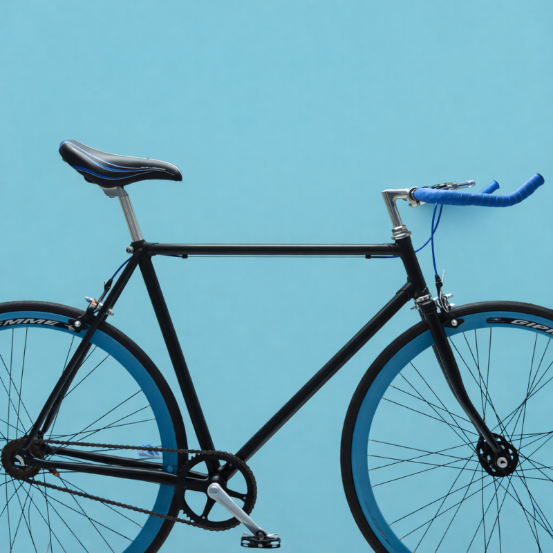 Fixed bike single speed in alluminio 28 nero blu personalizzabile