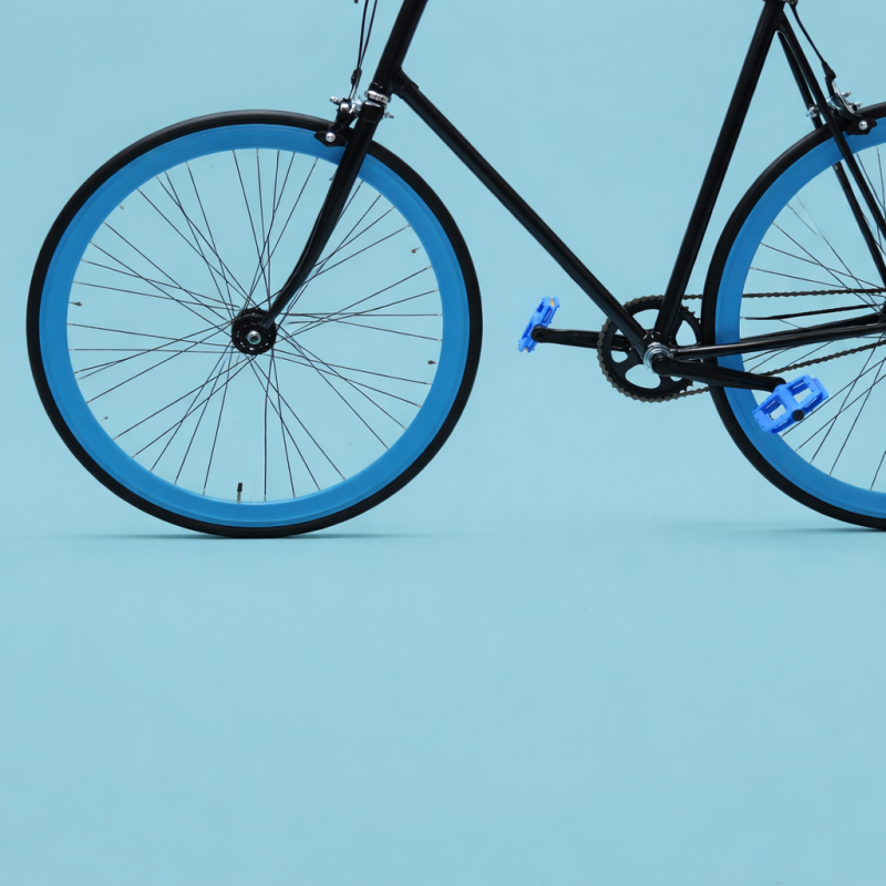 Fixed bike single speed in alluminio 28 nero blu personalizzabile