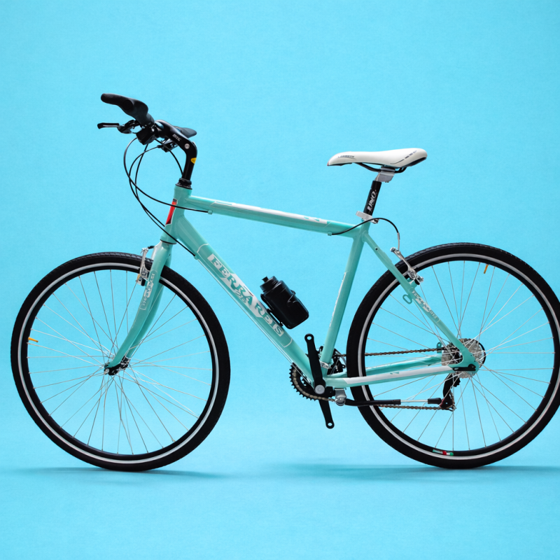 Ibrida 28 bici city bike uomo Shimano ammortizzata verde personalizzabile