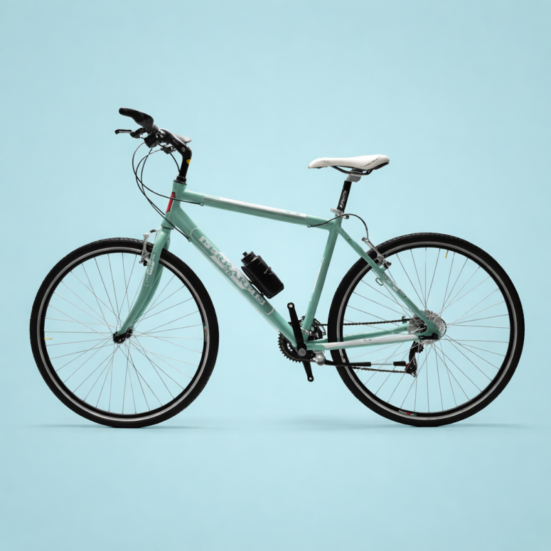 Ibrida 28 bici city bike uomo Shimano ammortizzata verde personalizzabile