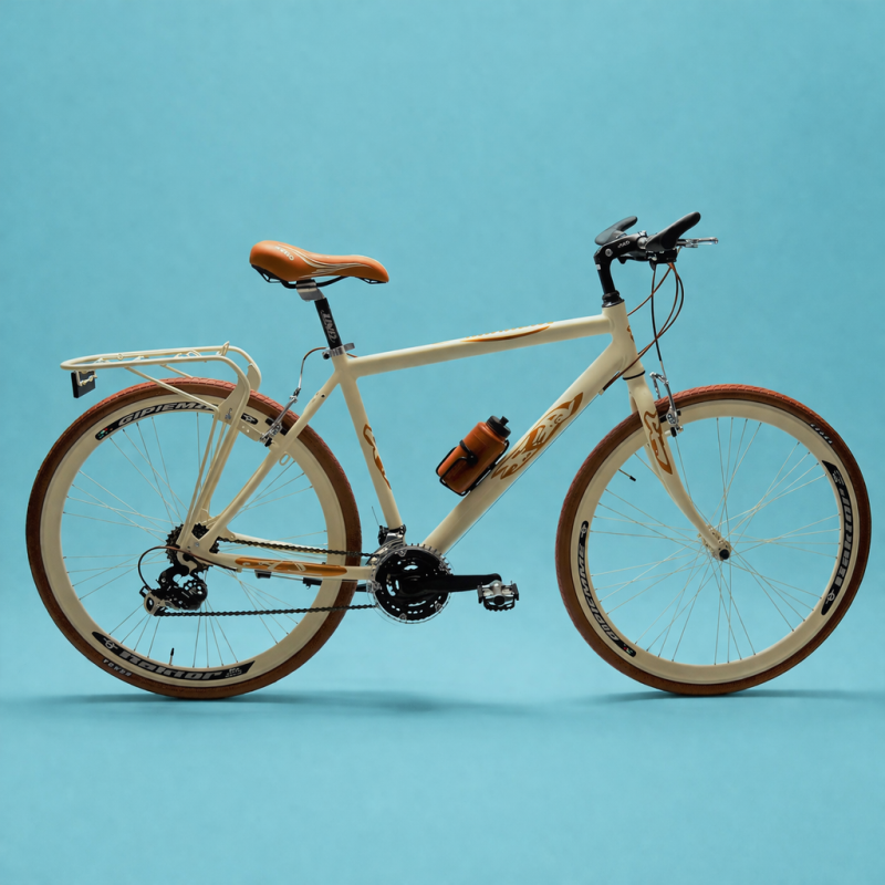 Ibrida 28 ciy bike uomo Shimano alluminio bici panna personalizzabile