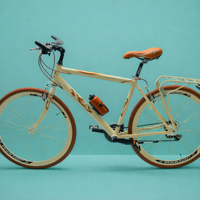 Ibrida 28 ciy bike uomo Shimano alluminio bici panna personalizzabile