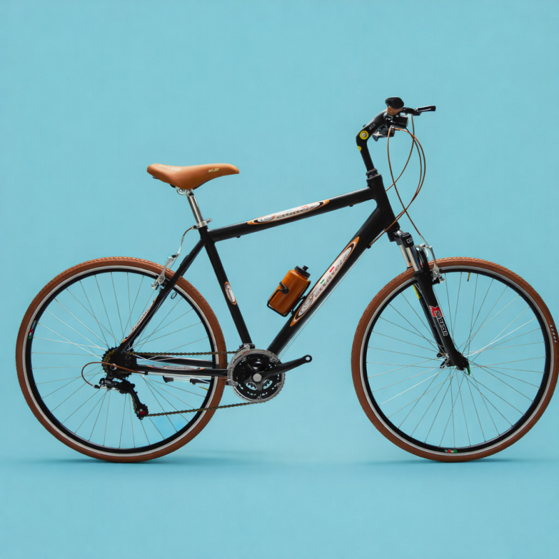 Ibrida 28 uomo 21v shimano alluminio marrone personalizzabile