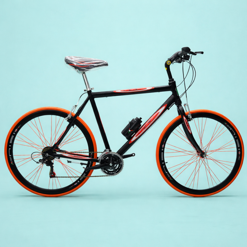 Ibrida 28 uomo 21v shimano arancio personalizzabile