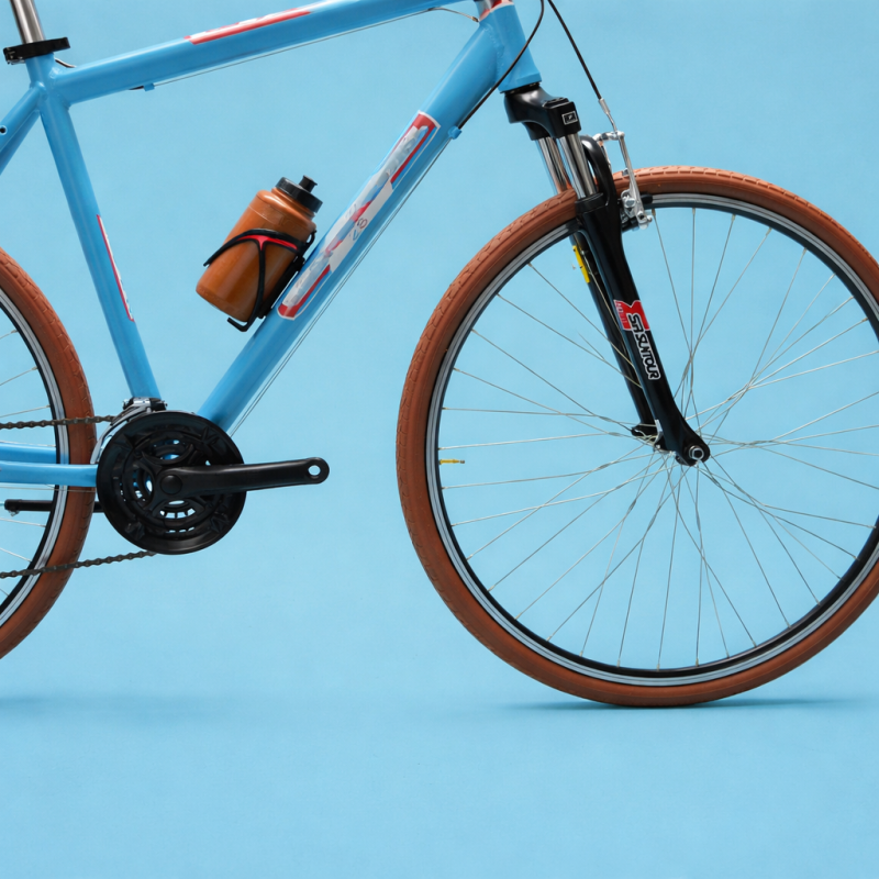 Ibrida 28 uomo bici city bike alluminio shimano celeste personalizzabile